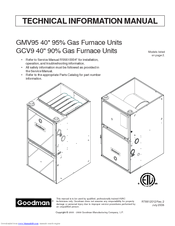 Goodman ACVM960604CXA Furnace Technical manual PDF View