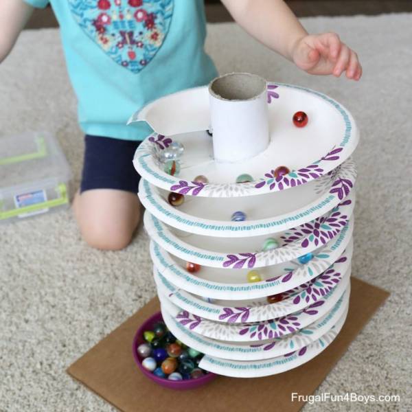 STEM Challenge for Kids Design a Paper Plate Marble Maze