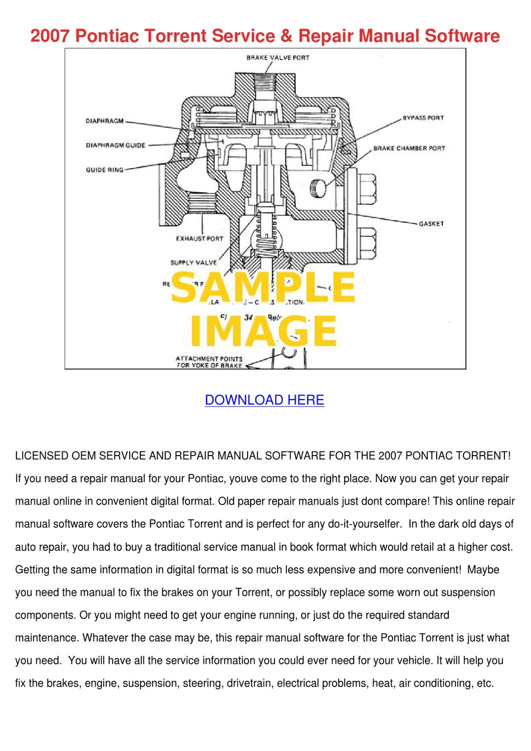 2007 Pontiac Torrent Service Repair Manual So by